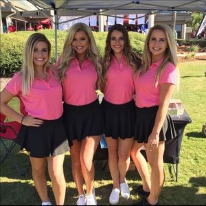 Pink tehama golf polo